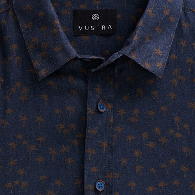West Coast Palms Printed Linen Shirt