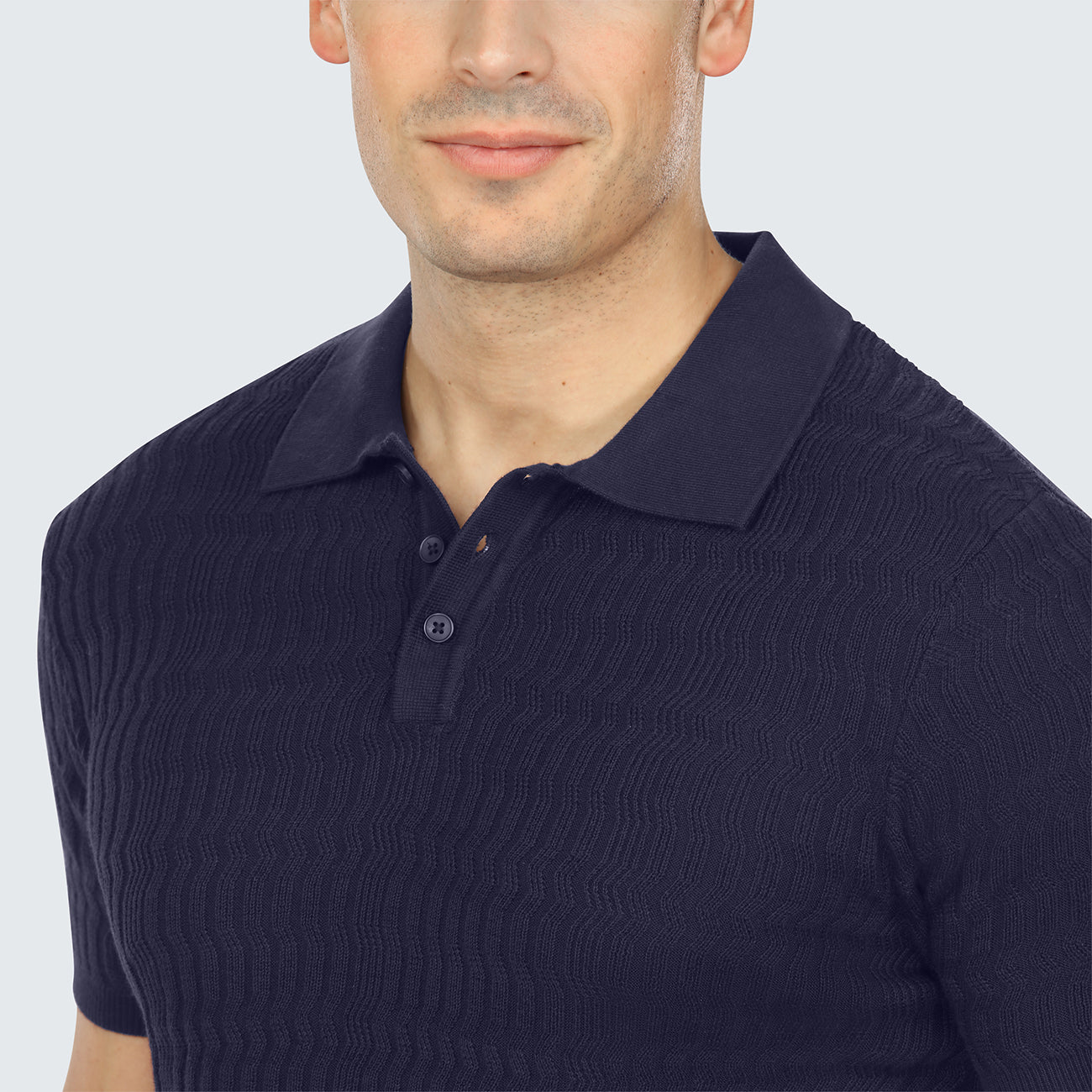 True Navy Luxe Sweater Knit Polo