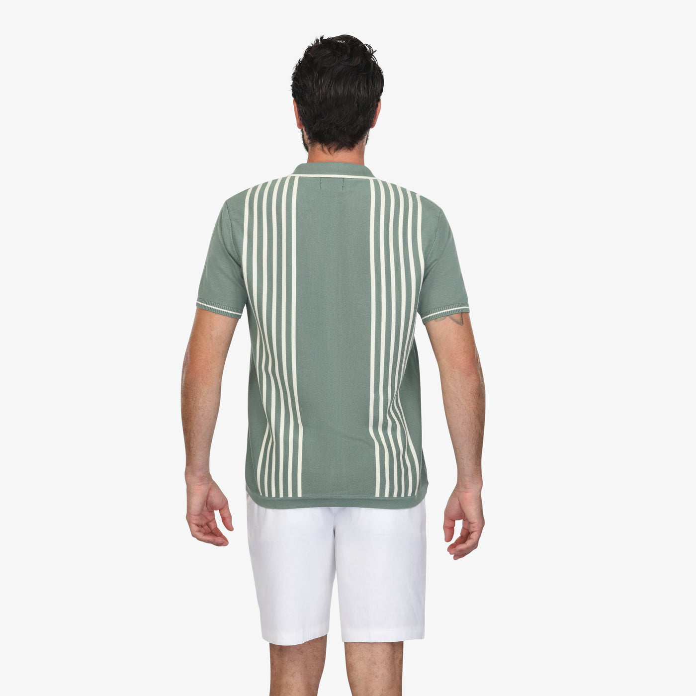 Forest Green Camp Collar Sweater Knit Shirt