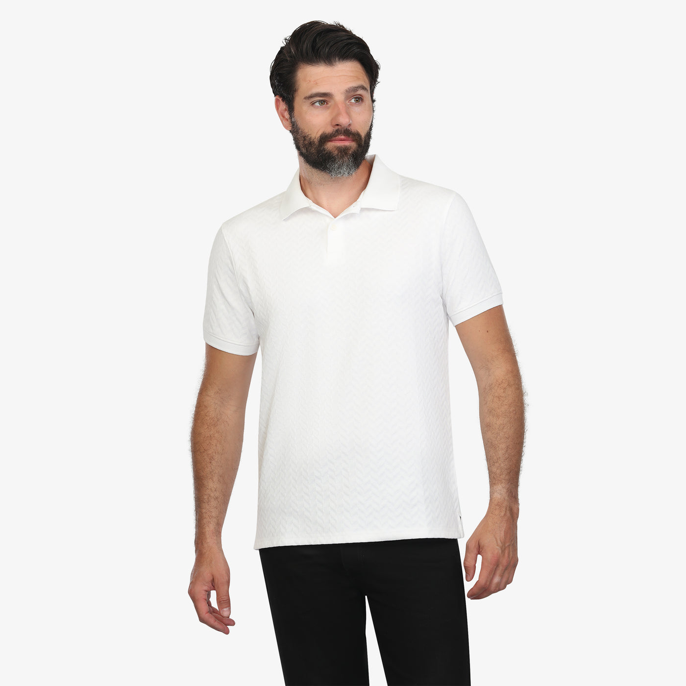 Pearl Luxe Jacquard Knit Polo