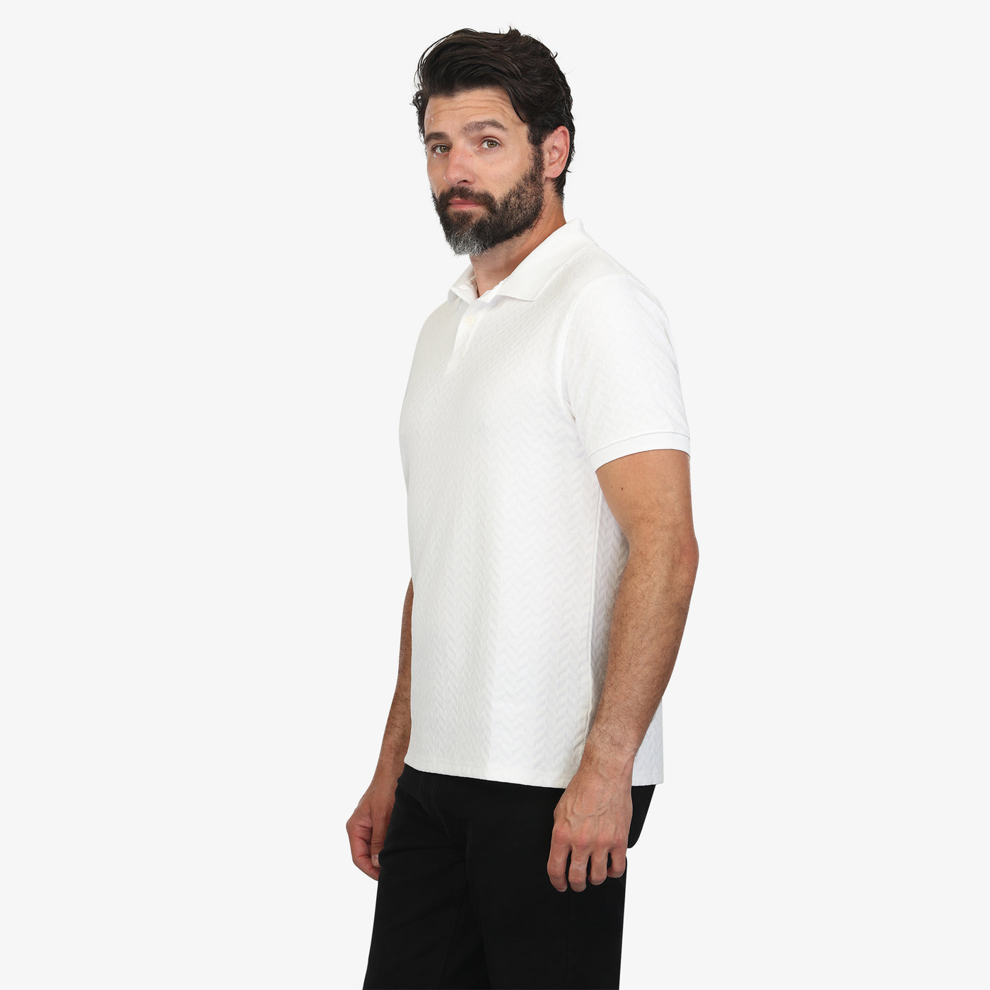 Pearl Luxe Jacquard Knit Polo