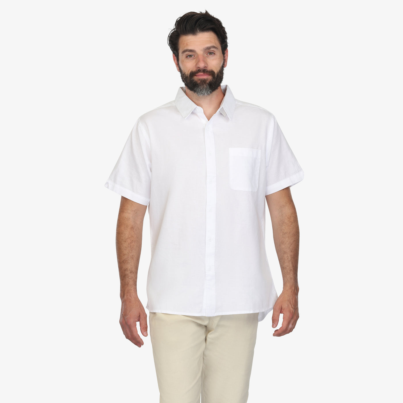 Cloud-White Linen Shirt
