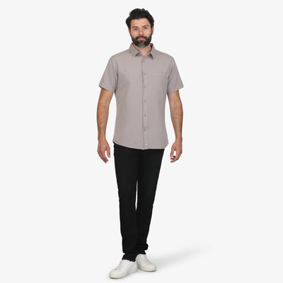 Stone-Grey Washed Linen Shirt