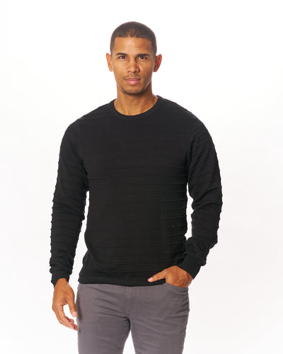 Black Pacific Ribbed Knit Sweater