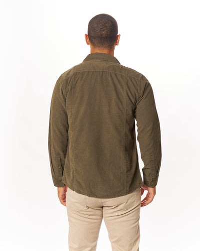Olive Coastal Corduroy Button-Down Shirt
