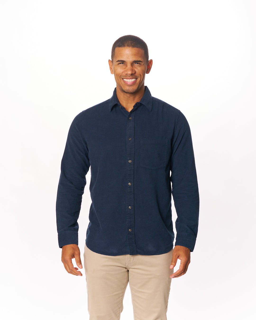 Habor Blue Coastal Corduroy Button-Down Shirt