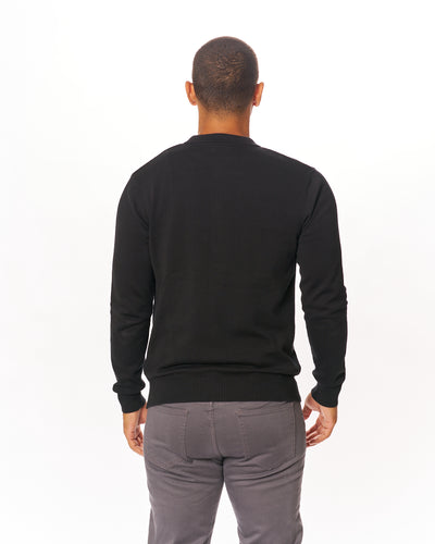 Black Buttoned-Up Knitted Long Sleeve